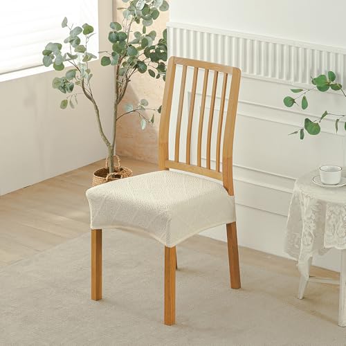 CRFATOP Jacquard Dining Room Chairs Seat Covers Set of 4 with Soft Bench Chair Cover Stretch Kitchen Chair Slipcover Washable Seat Cushion Slipcover Protector for Hotel Ceremony Banquet Wedding,B05 - color: Jacquard B05