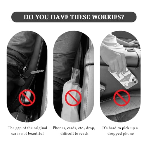 Junecarp 2PCS Car Seat Gap Filler - Elastic Car Seat Gap Filler Organizer Universal for Truck SUV Car Between Seat and Console - Prevent Items from Droping - Add Style to Your Car Accessories