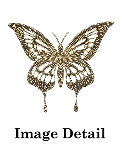 Universal Fit Car Truck Front/Rear 4-Piece Full Set Crystal Bling Rhinestone Design Studded Black Carpet Floor Mats (Gold Butterfly/Black) - color: Gold Butterfly/Black
