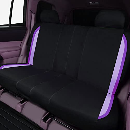 Flying Banner Car Seat Covers Front Seats Rear Bench Polyester car seat Protectors Easy installations Rear Bench Split Classic Man Lady Truck - color: Black Purple & Light Purple