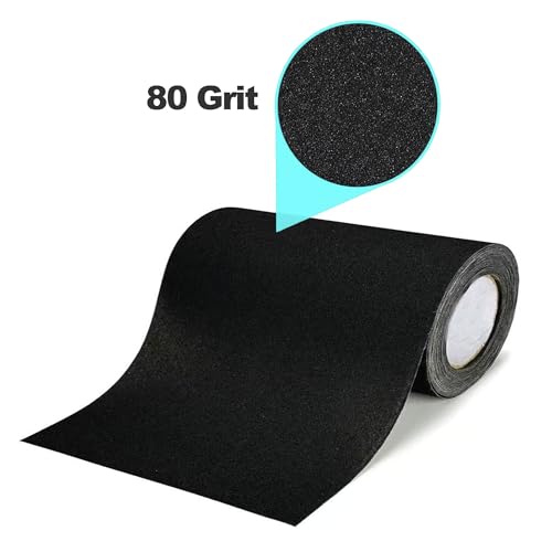 Dog Nail Scratch Board Sandpaper | Self-Adhesive Door Protector from Dog Scratching | Durable Scratch Pad Strips for Dogs | Alternative to Nail Trimmers & Grinders (10in x 10ft) (Black)