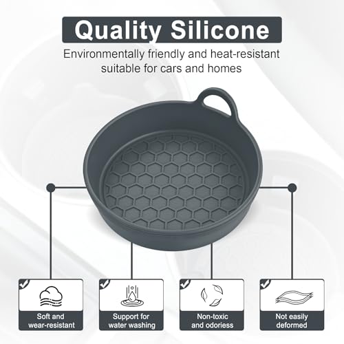 SINGARO Car Cup Holder Coaster, 4PCS Silicone Cup Holder Insert, Universal Non-Slip Cup Holders, Car Interior Accessories for Women and Man, Grey - color: Gray