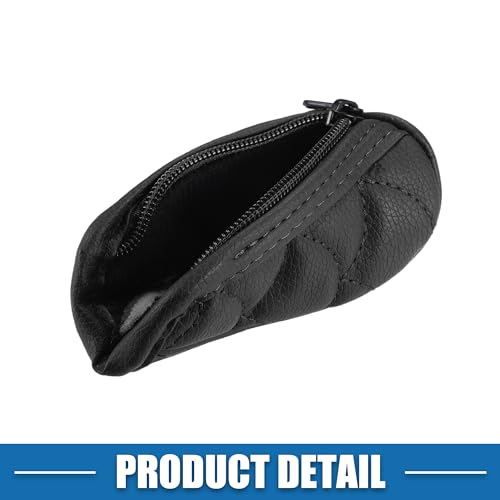 2.3'' Width Car Shift Knob Cover Sleeve Zipper Style Universal Interior Shift Gear Cover Trim Accessories Decorative Faux Leather Black