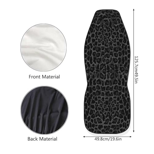 Black Leopard Print Car Seat Covers Universal Front Car Seats Anti-Slip Back Fabric Removable Automotive Accessories Suitable for Cars SUV - color: Black Leopard Print