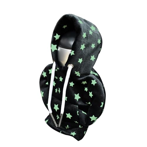 Automotive Interior Mini Funny Car Gear Shift Hoodie Knob Cover Universal Upgrade Star Glow in The Dark Gear Shift Cover, Black A