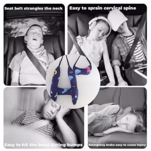 H-Shaped Car Travel Pillow Headrest Set for Kids & Adult-Adjustable Car Seat Pillow, Soft Ergonomic Neck Head Support Sleeping Cushion for Long Distance Travel - color: H-shape Pillow+head Pillow-dark Blue