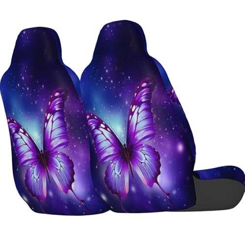 Dujiea Flying Butterfly Car Front Seat Covers 2 Pcs Universal Auto Seat Covers Front Seats Only, Vehicle Bucket Seat Protectors Fit for Most Car SUV Sedan and Truck - color: Flying Butterfly
