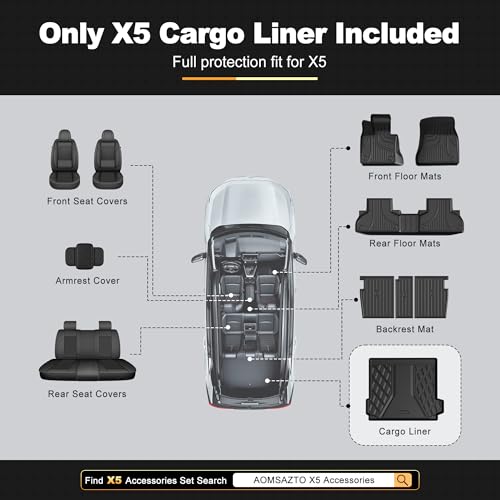 Cargo Liner Compatible with BMW X5 2014-2018 | AOMSAZTO All Weather Back Trunk Mat Rear Trunk Liner Cargo Mat Cargo Tray for 2014-2018 BMW X5 - color: X5 2014-2018, size: Cargo Liner