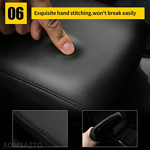 AOMSAZTO Armrest Covers for Hyundai 2015-2019 Sonata Black Console Pad for Sonata - color: black