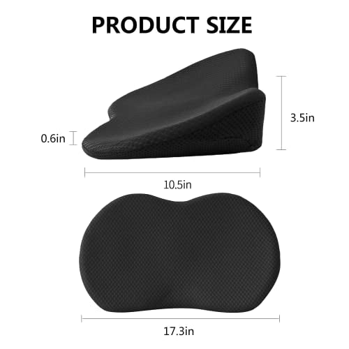 Car Seat Cushion, Memory Foam Seat Pad for Sciatica and Lower Back Pain Relief, Seat Cushion for Car Seat Driver (Black) - color: Black