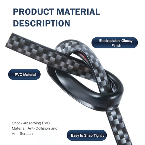 Car Door Edge Decor Guards, 16.4ft Black Carbon Fiber Car Door Trim Strip, Auto Doors Anti-Collision Decorative Sticker, Universal for Most Cars
