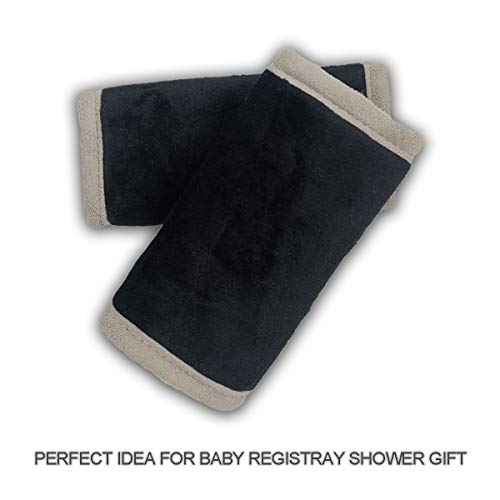Car Seat Strap Pads Covers for Baby Kids, Seat Belt Covers Cushion for boy Girl, Protect Neck and Shoulder rubbing, Anti-Slip Design, Universal for Stroller/Carrier/Pushchair Black - color: Black