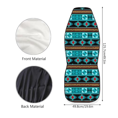 Bulopur Ethnic Aztec Geometry Car Front Seat Covers Set of 2, Auto Interior Accessories Front Automobile Seat Cover for Cars Truck Van SUV - color: Ethnic Aztec Geometry Blue