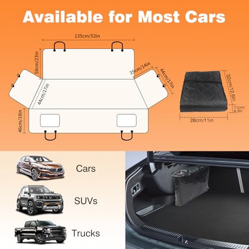 Car Hammock for Dogs Back Seat โ 100% Waterproof Heavy Duty 600D Oxford Dog Backseat Cover, Scratch-Proof & Nonslip Dog Hammock for Car, Multi-use Back Seat Dog Hammock, and for Trucks & SUVs