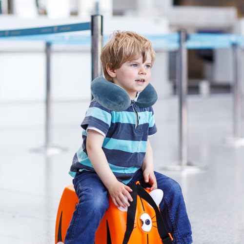 Cute Travel Neck Pillow, Kids Neck Pillow for Travel with Sleep Eye Mask, Memory Foam Cartoon Flight Sleeping Headrest Pillow for Boys & Girls, Train, Car, Airplane, Home Use - Bigmouth Shark - color: Bigmouth Shark