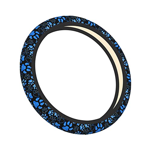 Dog Paw Print Steering Wheel Cover Anti-Slip,Sweat Absorption Universal 15 inch Steering Wheel Covers Cute car Accessories for Men Women - color: 6