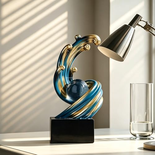 AWNR Blue Abstract Art Statue, Sculptures Home Decor for Shelf, Living Room, Table Top, Dining Table Centerpiece, Office, Men's Room, Entryway (Abstract A) - style: Abstract A