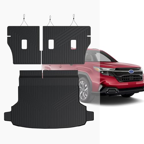 Cargo Mat for 2025 2026 Subaru Forester, Full Coverage All Weather TPE Cargo Liner Trunk Mat with Backrest Mat for Subaru Forester Accessories (Gas Only)