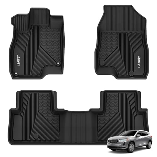 LASFIT Floor Mats for Acura RDX 2019-2026 All Weather Floor Liner TPE Custom Fit Car Mats for Acura RDX 1st & 2nd Row Mats Tasteless Durable and Easy to Clean Black - size: 2019-2025 | For Acura Rdx | 1st & 2nd Row