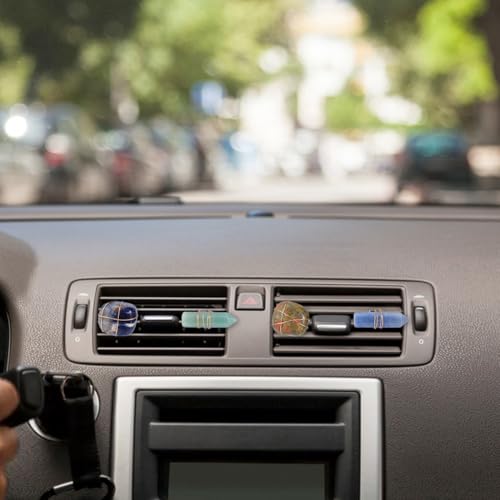DICOSMETIC 8Pcs Crystal Car Vent Clips Irregular Gemstone Vent Clips Natural Stone Car Decoration with Clip Cars Air Freshener Clip with Iron Wire for Women Men - style: Irregular