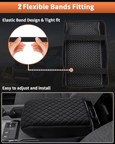 Shademax Center Console Cover for Toyota Land Cruiser Prado LC250 2024 2025 2026 Accessories, Prado LC250 Armrest Cover Cushion Pad Console Armrest Seat Box Protector PU Leather Anti-Scratch Black - size: Size for Toyota Land Cruiser Prado LC250 2024-2026