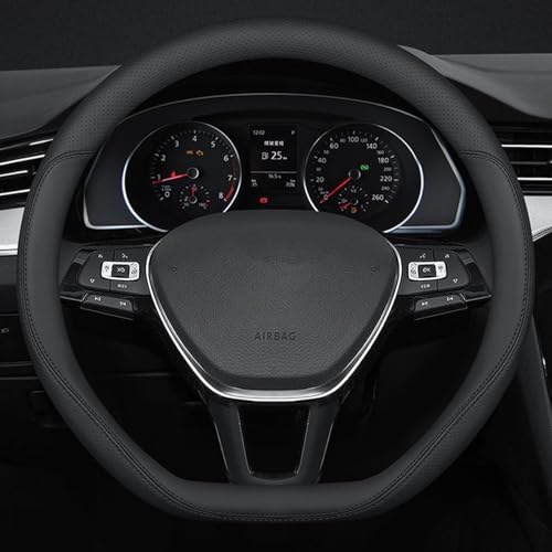 D Shaped Steering Wheel Cover, Flat Bottom Car Wheel Cover 14 1/2-15 inch (37-39 cm), Non-Folding Packaging, Microfiber Leather, Black - color: 3. Flat Bottom, size: D Shaped: Medium 14 1/2''-15''