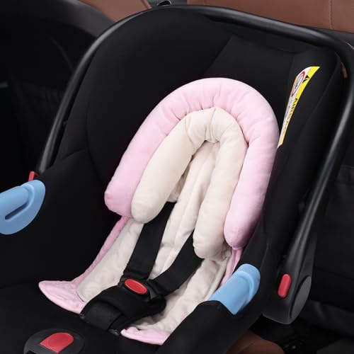 COOLBEBE New 2-in-1 Babybody Supports for Baby Newborn Infants - Extra Soft Stroller Cushion Pads Car Seat Insert, Seasons, Pink - color: Pink-1
