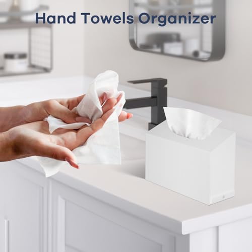 Acrylic Hand Towel Box Cover Compatible with Kleenex Disposable Hand Towels Wall-Mounted Paper Towel Dispenser Suitable for Tabletop, Bathroom, Car, and Office Use Valentine's Day Gifts (White) - color: White