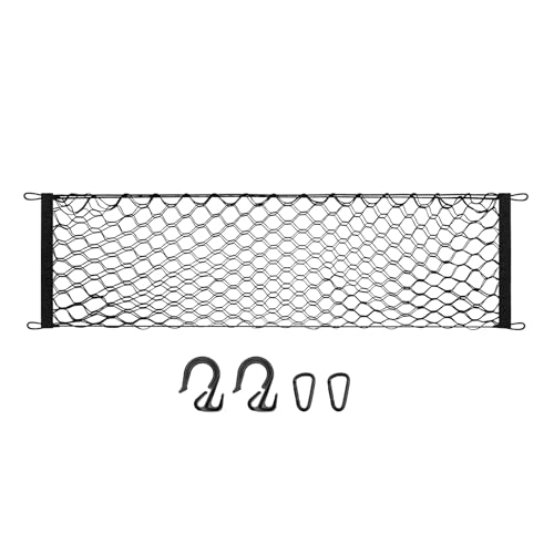 Canvcle Trunk Cargo Net for 2024-2026 Hyundai Kona Accessories Envelope Style Mesh Trunk Net Organizer and Storage Stretchable Adjustable Elastic Nylon Rear Cargo Netting with Hooks
