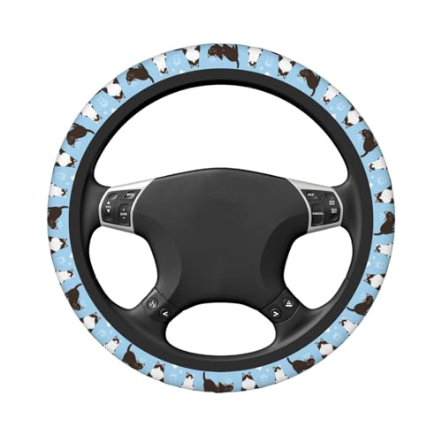 Cats Steering Wheel Cover for Women Elastic Rubber Steering Wheel Universal 15 Inch Fit for Cars, Auto, SUVs - color: Cats