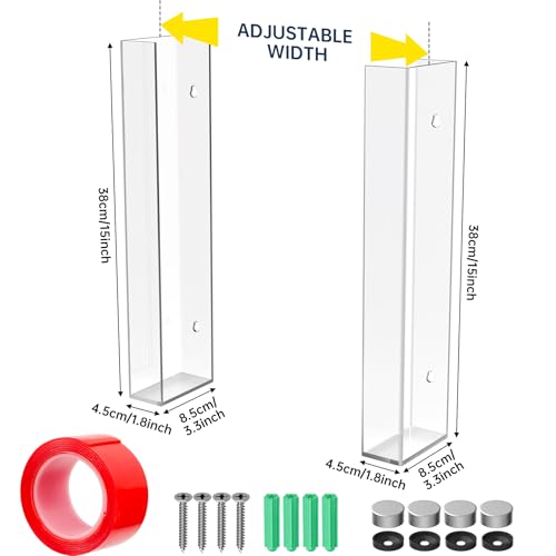 NiHome Multi-Tier Clear Acrylic Wall Mount Glove Box Holder Tissue Box Dispenser for Kitchen, Bathroom, Garage, Lab, Salon, Space-Saving Adjustable Organizer for Gloves, Tissues, Baby Wipes (3-Tier)