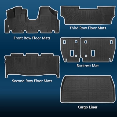 Compatible with Honda Odyssey 2005-2010 Floor Mats & Cargo Line with Backrest Mats,All Weather Protection TPE, Anti-Slip Floor Liner Compatible with Odyssey 05 06 2007 2008 2009 2010 Accessories - size: For Odyssey 2005-2010 Full Sets
