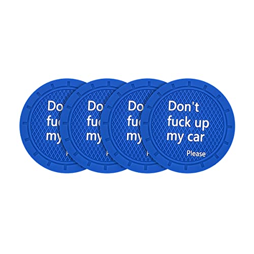 Car Cup Coaster, 4Pcs 2.75 Inch Auto Cup Holder Insert Coasters, Non-Slip Waterproof Embedded Drink Mat, Automotive Interior Accessories for Men and Women (D Blue/4PCS) - color: D Blue/4PCS