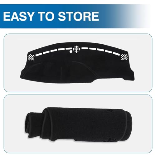 KUST Black Dash Cover for Dodge Charger 2011-2022 2023 Left Hand Driving Polyester Dashboard Cover Non-Slip Center Interior Accessories for Charger Custom Fit Dash Mat Sunshade No Glare - size: Charger 11-23(Black)