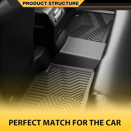 G-PLUS TPE Cargo Liners, Compatible with Audi Q7 2017-2025, Fit Audi Q8 2019-2025, All Weather Full Cover Protection 1st & 2nd Row, Floor Liners - size: Fit Audi Q7 2017-2025 | 3PCS