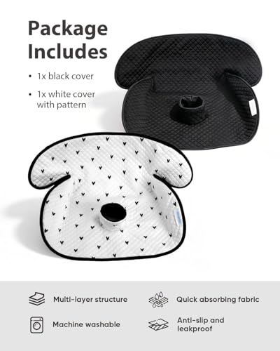 2 Pack Waterproof Baby Piddle Pads Carseat Potty Training Car Seat Protector, Waterproof Infant Car Seat Liner Cover to Prevent Pee, Leakproof and Washable (Black and White) - color: Black and White