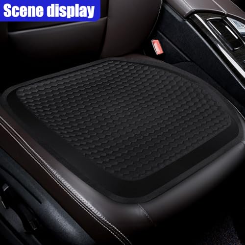 Gel Car Seat Cushion, Non-Slip & Breathable Automotive Chair Protector Pad, Comfortable Cooling Car Interior Seat Mat Accessories Universal for Sedans, SUV, Truck (Black)