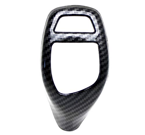 iJDMTOY Glossy Black Carbon Fiber Pattern Shift Knob Cover Shell Compatible with BMW Fxx 2 3 4 5 6 Series X3 X4 X5 X6 Performance Sports Shifter