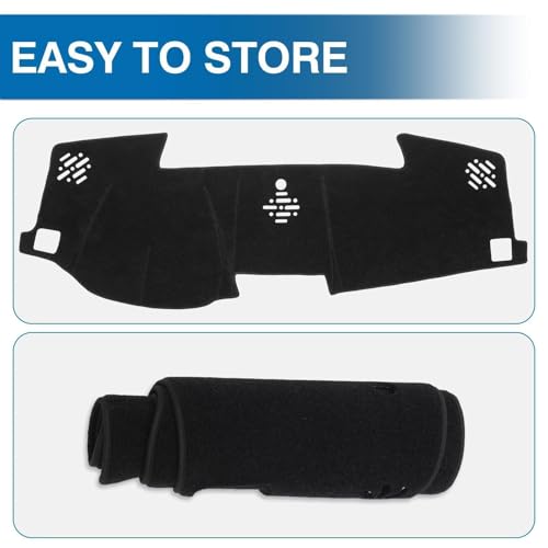 KUST Black Dash Cover for Toyota Camry (XV50)/ Camry Hybrid 2012-2017 (Not fits Dashboard with Set Time Clock) Polyester Dashboard Cover Non-Slip Interior Accessories for Camry Dash Mat No Glare