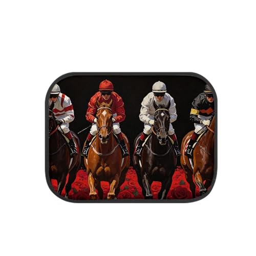 Rose Horse Printed Full Set Auto Front & Rear Floor Pad Washable Anti Dirty Vehicle Foot Pads - color: Rose Horse