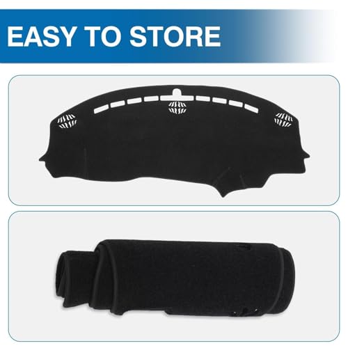 KUST Black Dash Cover for Dodge Challenger 2015-2022 2023 2024 Left Hand Driving Non-Slip Dashboard Cover Interior Accessories for Dodge Challenger Custom Fit Dash Mat Sunshade No Glare - size: 59.45''×24.41''(Dodge Challenger 15-24)