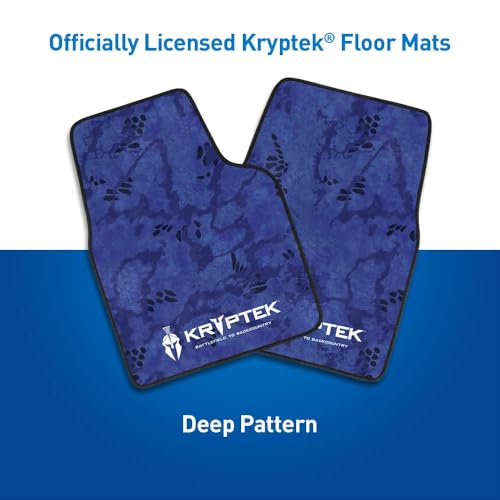 Coverking Universal Car Floor Mats Set of 2 (Front Driver and Passenger) Kryptek Deep Camo - All-Weather Protection for Mud, Dirt, Rain, Spills, Non-Slip Backing, Fits Cars Trucks SUVs Jeeps - style: Kryptek Deep