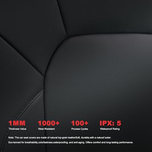TTX LIGHTING Seat Covers for Toyota Camry 2025 2026,Full Set Waterproof Faux Leather Airbag Compatible Seat Covers Custom Fit Camry Full Wrap Black - size: 4.Camry 2025-2026 5 Seat Full Set