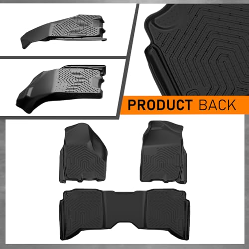G-PLUS Floor Mats Compatible with Dodge Ram 2009-2018 Crew Cab Truck/Not Fit Quad Cab,TPE Custom Fit All Weather Full Cover Protection 1st & 2nd Row Floor Liners Truck Mats Accessories Black - size: 09-18|Fit Dodge Ram Crew Cab|3PCS