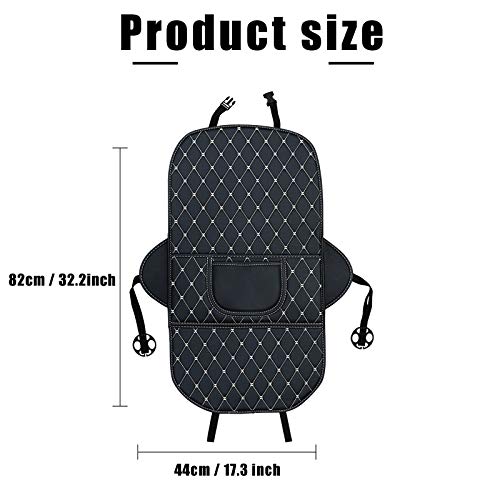 Kick Mats Back Seat Protector 2 Pack Car Back Seat Cover Premium Fabric Odor Free Protect Your Leather Seat with 2 Storage Pocket
