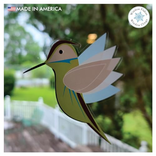 11-Pack Illustrated Hummingbird Window Clings for Glass and Doors | Window Decals Preventing Birds Strikes | Anti Collision Sticker Decor | Decorative Bird Decals | Reusable. Made in America. - size: 11 Count Illustrated Hummingbirds