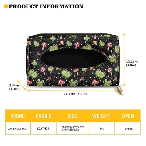 Frog Mushroom Leather Tissue Holder Car Mask Holder PU Leather Car Standard Tissue Holder Durable Visor Tissue Holder Car Visor Accessories Universal Fit Most Cars - color: Frog Mushroom