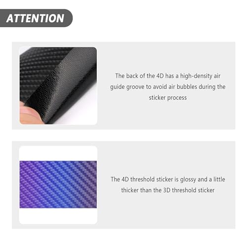 4PCS Car Door Sill Protector with Scraper,Carbon Fiber Car Door Protector Edge Guards for Front Rear Door Sills,Universal Anti-Scratch Car Door Threshold Strips (Pink)