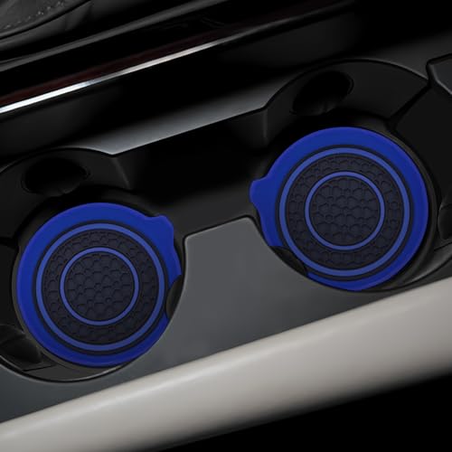 Mandark Car Cup Holder Coaster, 2.75 Inch Non-Slip Vehicle Cup Holder Insert Mats, Dustproof Automotive Interior Console Cup Insulated Pads Accessories, Universal for SUV, Sedan, Truck (Blue) - color: Blue