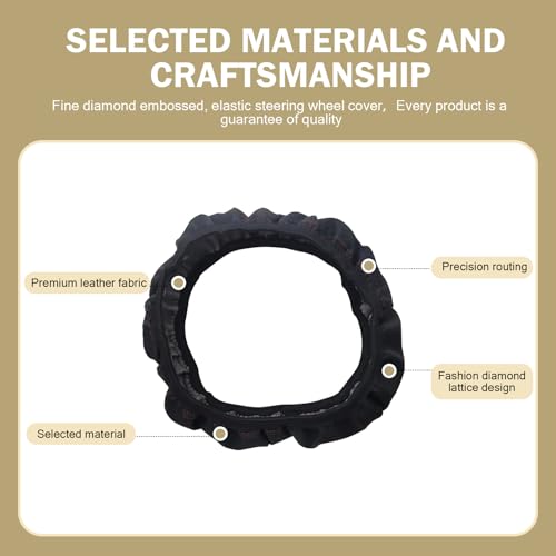Car Steering Wheel Cover, Microfiber Leather Steering Wheel Cover,Anti-Slip Breathable Steering Wheel Protector,15 inch Universal for SUV, Truck, Van (Black&Red) - color: Black-Red